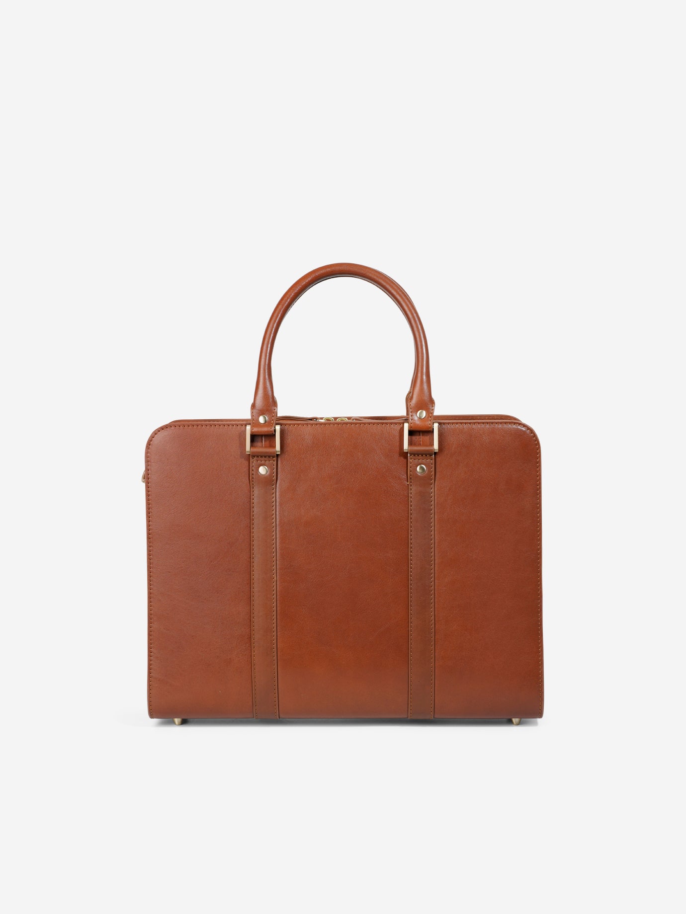 Harrison Läder Portfölj & Datorväska i Cognac från RUMI OF SWEDEN – Baksidan med minimalistisk design